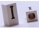Part No: bb0695pb27  Name: Tile, Modified 1 x 2 x 5/6 Stud Hole in End with Black Capital Letter I Pattern