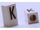 Part No: bb0695pb29  Name: Tile, Modified 1 x 2 x 5/6 Stud Hole in End with Black Capital Letter K Pattern