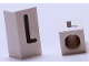 Part No: bb0695pb30  Name: Tile, Modified 1 x 2 x 5/6 Stud Hole in End with Black Capital Letter L Pattern