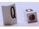 Part No: bb0695pb35  Name: Tile, Modified 1 x 2 x 5/6 Stud Hole in End with Black Capital Letter Q Pattern