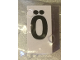 Part No: bb0695pb73  Name: Tile, Modified 1 x 2 x 5/6 Stud Hole in End with Black Capital Letter O with Diaeresis (Ö) Pattern