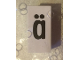 Part No: bb0695pb75  Name: Tile, Modified 1 x 2 x 5/6 Stud Hole in End with Black Lowercase Letter a with Diaeresis (ä) Pattern