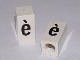 Part No: bb0695pb81  Name: Tile, Modified 1 x 2 x 5/6 Stud Hole in End with Black Lowercase Letter e with Grave (è) Pattern