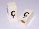 Part No: bb0695pb89  Name: Tile, Modified 1 x 2 x 5/6 Stud Hole in End with Black Lowercase Letter c with Cedilla (ç) Pattern