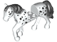 Part No: bb1279c01pb03  Name: Horse with 2 x 2 Cutout and Movable Neck with Molded Black Tail and Mane and Printed Black Spots Pattern