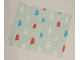 Part No: blankie03pb08  Name: Duplo, Cloth Blanket 5 x 6 with Red and Blue Clouds on Light Aqua Background Pattern