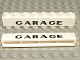 Part No: crssprt01pb12  Name: Brick 1 x 8 without Bottom Tubes with Cross Side Supports with Black 'GARAGE' Sans-Serif Thick Pattern, Plain 'G'