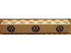 Part No: crssprt01pb28  Name: Brick 1 x 8 without Bottom Tubes with Cross Side Supports with 3 Blue VW Logos Pattern