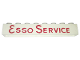 Part No: crssprt01pb32  Name: Brick 1 x 8 without Bottom Tubes with Cross Side Supports with Red 'Esso Service' Long Pattern