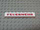 Part No: crssprt01pb42  Name: Brick 1 x 8 without Bottom Tubes with Cross Side Supports with Red 'FEUERWEHR' Pattern