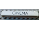 Part No: crssprt01pb48  Name: Brick 1 x 8 without Bottom Tubes with Cross Side Supports with Black 'CINEMA' Thin (Letters Close) Pattern