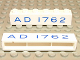 Part No: crssprt02pb16a  Name: Brick 1 x 6 without Bottom Tubes with Cross Side Supports with Blue 'AD 1762' Pattern