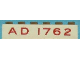 Part No: crssprt02pb16c  Name: Brick 1 x 6 without Bottom Tubes with Cross Side Supports with Red 'AD 1762' Pattern