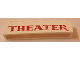 Part No: crssprt02pb25b  Name: Brick 1 x 6 without Bottom Tubes with Cross Side Supports with Red 'THEATER' Serif Pattern