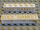 Part No: crssprt02pb28  Name: Brick 1 x 6 without Bottom Tubes with Cross Side Supports with Gold 'KOEK ' BANKET' Pattern