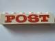 Part No: crssprt02pb34a  Name: Brick 1 x 6 without Bottom Tubes with Cross Side Supports with Red 'POST' Thick Pattern