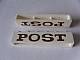 Part No: crssprt02pb34c  Name: Brick 1 x 6 without Bottom Tubes with Cross Side Supports with Gold 'POST' Thick Pattern