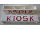 Part No: crssprt02pb42a  Name: Brick 1 x 6 without Bottom Tubes with Cross Side Supports with Red 'KIOSK' Serif Pattern