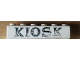 Part No: crssprt02pb42d  Name: Brick 1 x 6 without Bottom Tubes with Cross Side Supports with Black 'KIOSK' Serif Pattern