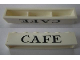 Part No: crssprt02pb59  Name: Brick 1 x 6 without Bottom Tubes with Cross Side Supports with Black 'CAFE' Serif Pattern