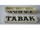 Part No: crssprt02pb60  Name: Brick 1 x 6 without Bottom Tubes with Cross Side Supports with Black 'TABAK' Serif Pattern