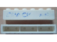 Part No: crssprt02pb82  Name: Brick 1 x 6 without Bottom Tubes with Cross Side Supports with Blue 'SNACK BAR' Thick Pattern
