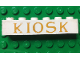 Part No: crssprt02pb87  Name: Brick 1 x 6 without Bottom Tubes with Cross Side Supports with Gold 'KIOSK' Serif Pattern