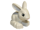Part No: dupbunnyc01pb01  Name: Duplo Bunny / Rabbit Head Pointed Straight with Black Eyes Squared and Thin Bright Pink Nose Pattern
