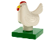 Part No: duphen2c01pb01  Name: Duplo Chicken, Hen, Eyes Front on Green Base