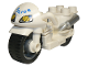 Part No: dupmc3pb01  Name: Duplo Motorcycle with Rubber Wheels and Headlights and Blue 'POLICE' Pattern