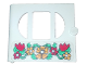 Part No: fabak3pb04  Name: Fabuland Door with Oval Pane in 3 Sections with Flowers Pattern (Sticker) - Set 3635