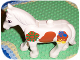 Part No: horse02c01pb04  Name: Duplo Horse with Movable Head with Dark Orange Large Spots Pattern