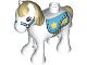 Part No: horse05c01pb06  Name: Duplo Horse Baby Foal Pony with Tan Mane and Tail, Medium Azure Saddle with Bright Light Yellow Star, Medium Azure Bridle Pattern