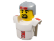 Part No: mcsport4pb01  Name: Sports Promo Figure Head Torso Assembly McDonald's Set 4 (7919) with Black 'H.O.C.K.E.Y.', White Number 5 and Red Shoulder Pads Pattern (Stickers) - Set 7919