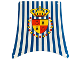 Part No: sailbb02  Name: Cloth Sail Main with Blue Stripes and Crown Shield Pattern
