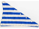 Part No: sailbb03  Name: Cloth Sail Triangular 14 x 22 with Blue Thin Stripes Pattern