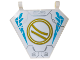 Part No: x1435pb039  Name: Flag 5 x 6 Hexagonal with Ninjago Logogram Letter Z in Gold Circles, Medium Azure Ice and Silver Hull Plate Outlines Pattern (Sticker) - Set 71791