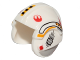 Part No: x164pb14  Name: Minifigure, Headgear Helmet SW Rebel Pilot with Red Rebel Logo and Black and Yellow Stripes Pattern (Y-wing Pilot)