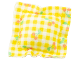Part No: x23pb01  Name: Scala Cloth Pillow Small Checkered with Yellow Lines and Cherries Pattern