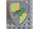 Part No: 42274pb02  Name: Duplo Utensil Shield, Flat Triangle with Yellow and Gray and Dinosaur Pattern