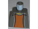 Part No: 973pb0287  Name: Torso Jacket Open over Dark Orange Shirt with Light Gray Collar, Yellow Neck Pattern