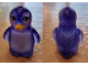 Part No: 14733pb03  Name: Penguin, Friends with Molded Satin Trans-Clear Face and Stomach and Printed Bright Pink Eyes and Bright Light Orange Beak Pattern