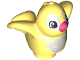 Part No: 27370pb06  Name: Duplo Bird with White Chest Feathers and Eye Borders, Coral Beak Pattern