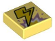 Part No: 3070pb164  Name: Tile 1 x 1 with Yellow Lightning Bolt, Metallic Pink and White Explosion Pattern