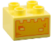 Part No: 3437pb132  Name: Duplo, Brick 2 x 2 with Yellow Sand Castle Wall with Orange Windows Pattern