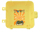 Part No: 64454pb11  Name: Container, Box 3 x 8 x 6 2/3 Half Back with Bunting, Flowers in Pot, Orange Paw Print and Stripes in Swirl Pattern (Sticker) - Set 41664