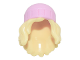 Part No: 80577pb01  Name: Mini Doll, Hair Combo, Hair with Hat, Long Wavy with Molded Bright Pink Beanie Pattern