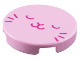 Part No: 14769pb616  Name: Tile, Round 2 x 2 with Bottom Stud Holder with Magenta Sleeping Cat Face Pattern