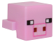 Part No: 19727pb005  Name: Creature Head Pixelated with Black, White and Dark Red Face Pattern (Minecraft Pig)