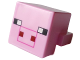 Part No: 19727pb011  Name: Creature Head Pixelated with Black Eyes and Plain Snout with Dark Pink Outline and Dark Red Square Nostrils Pattern (Minecraft Pig)